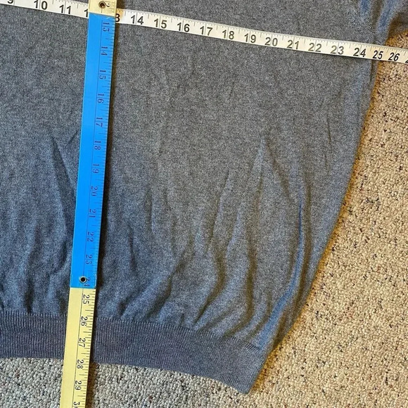 Foxcroft Gray Cotton Cashmere Blend Pullover V-Neck Sweater Mens Sz XXL Soft - Picture 2 of 7
